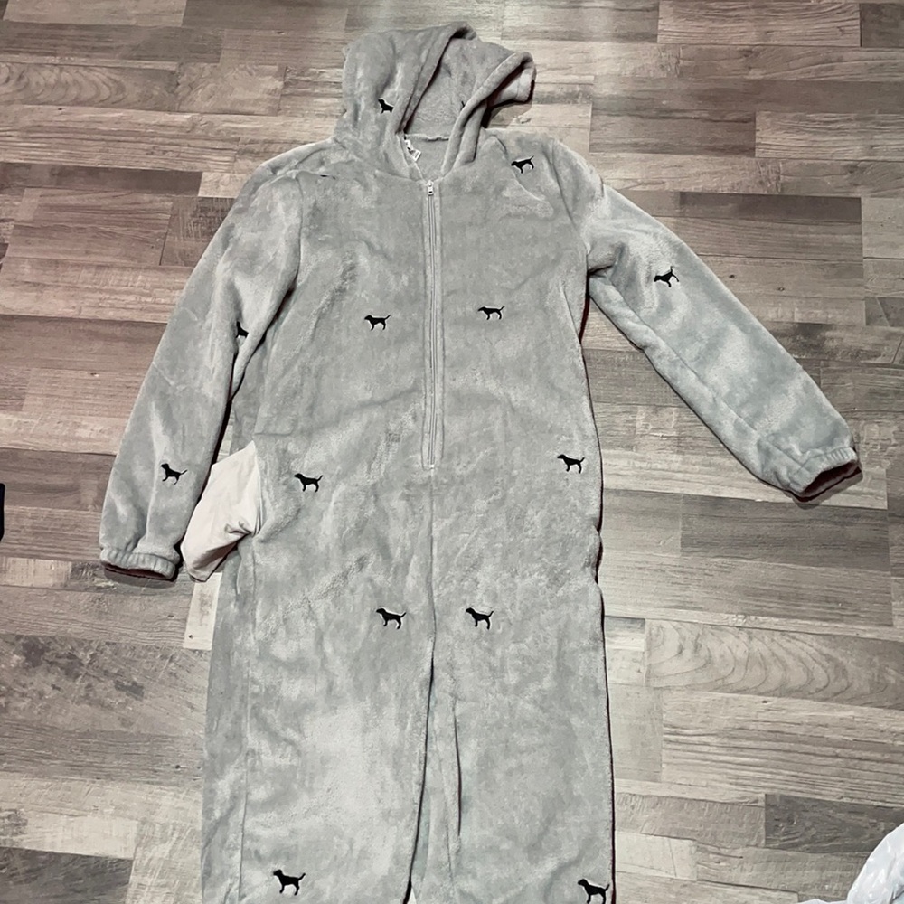 black and grey pink onesie